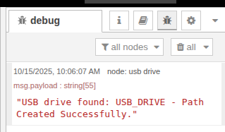 NCD USB Data Logging USB Drive Found Message
