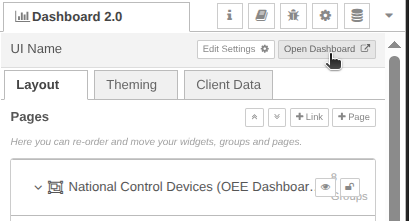 NCD OEE Open dashboard Button