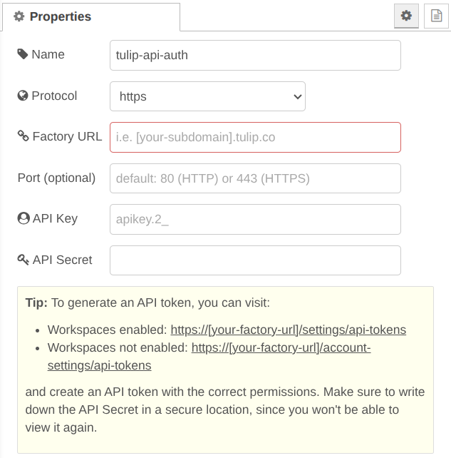 NCD to Tulip Guide - Tulip Config Node Properties