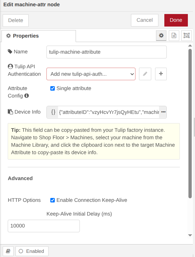 NCD to Tulip Guide - Tulip Node Properties