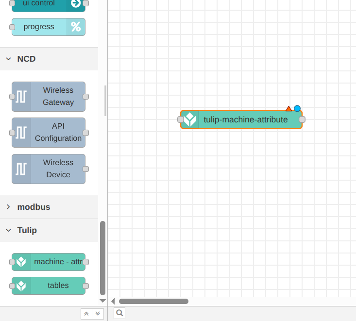 NCD to Tulip Guide - Node-RED Workspace