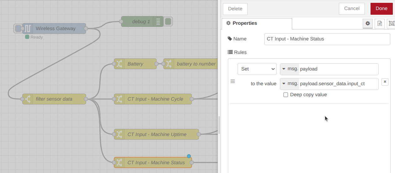 NCD to Tulip Guide - Setting Data Input CT Status