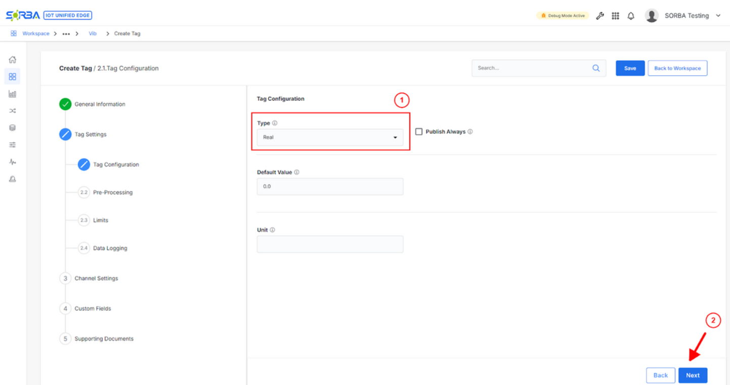 NCD Sorba ai Tag Settings