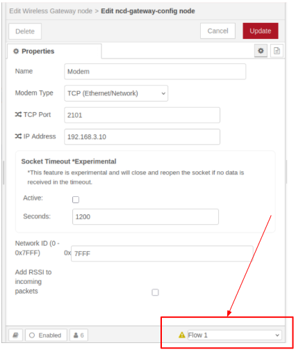 NCD Sorba Wireless Gateway configuration node