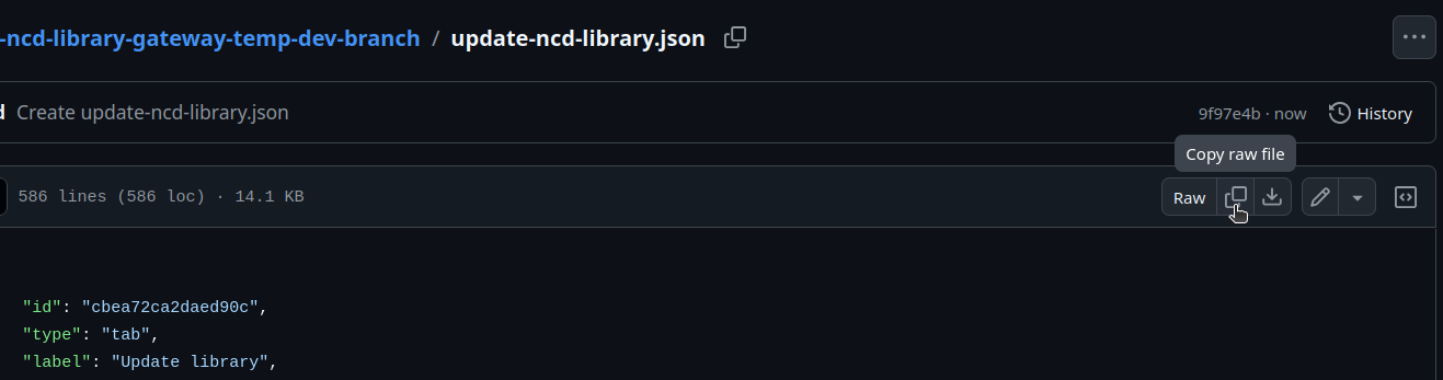NCD Pull From Temp-dev branch Node-RED Flow