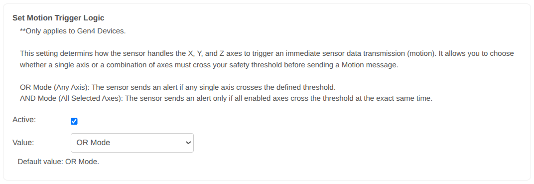 NCD Activity Detect Sensor Motion Trigger Logic