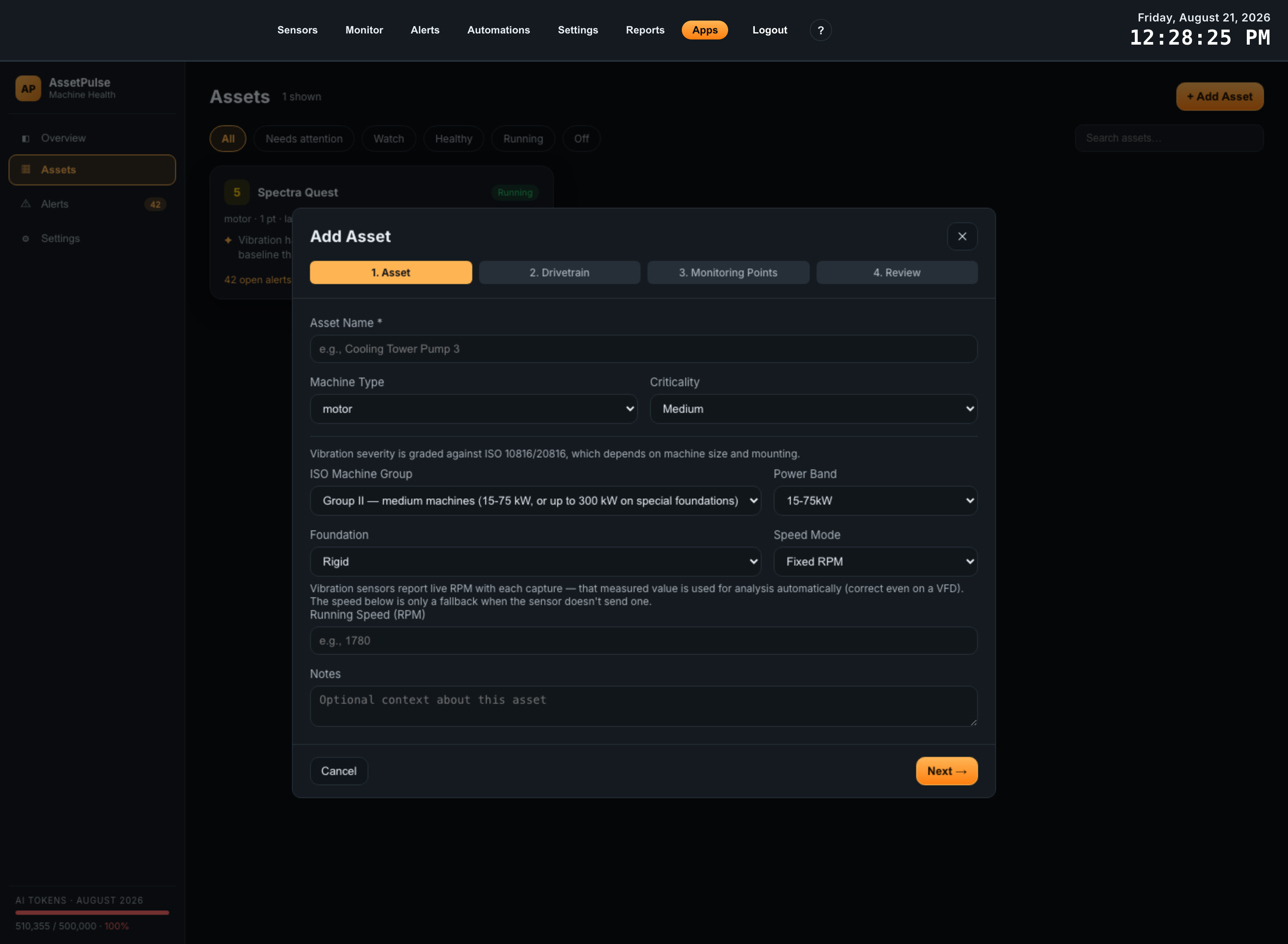 assetpulse atrium app guide 03 add asset step 1 asset
