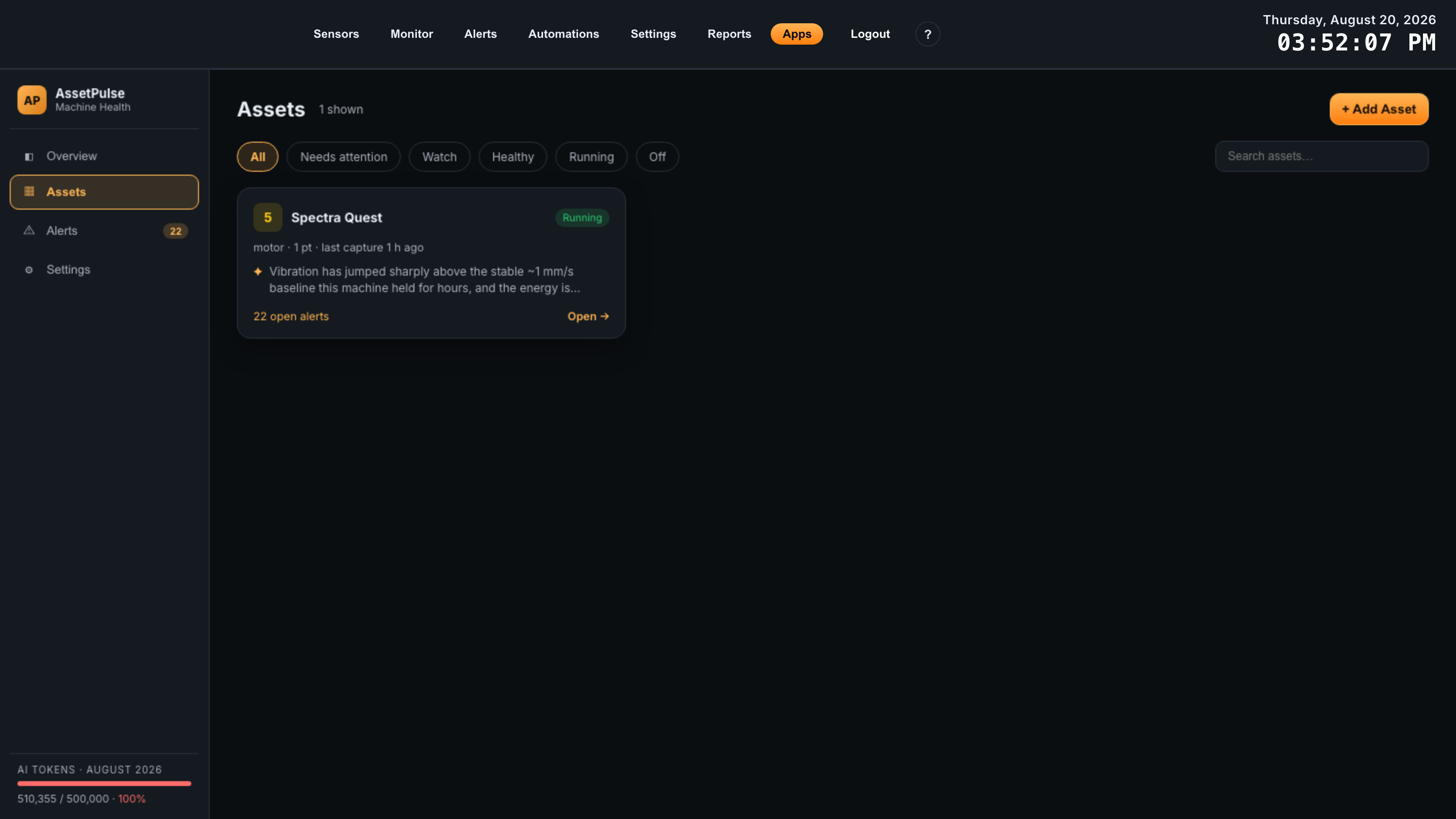 assetpulse atrium app guide 09 assets list