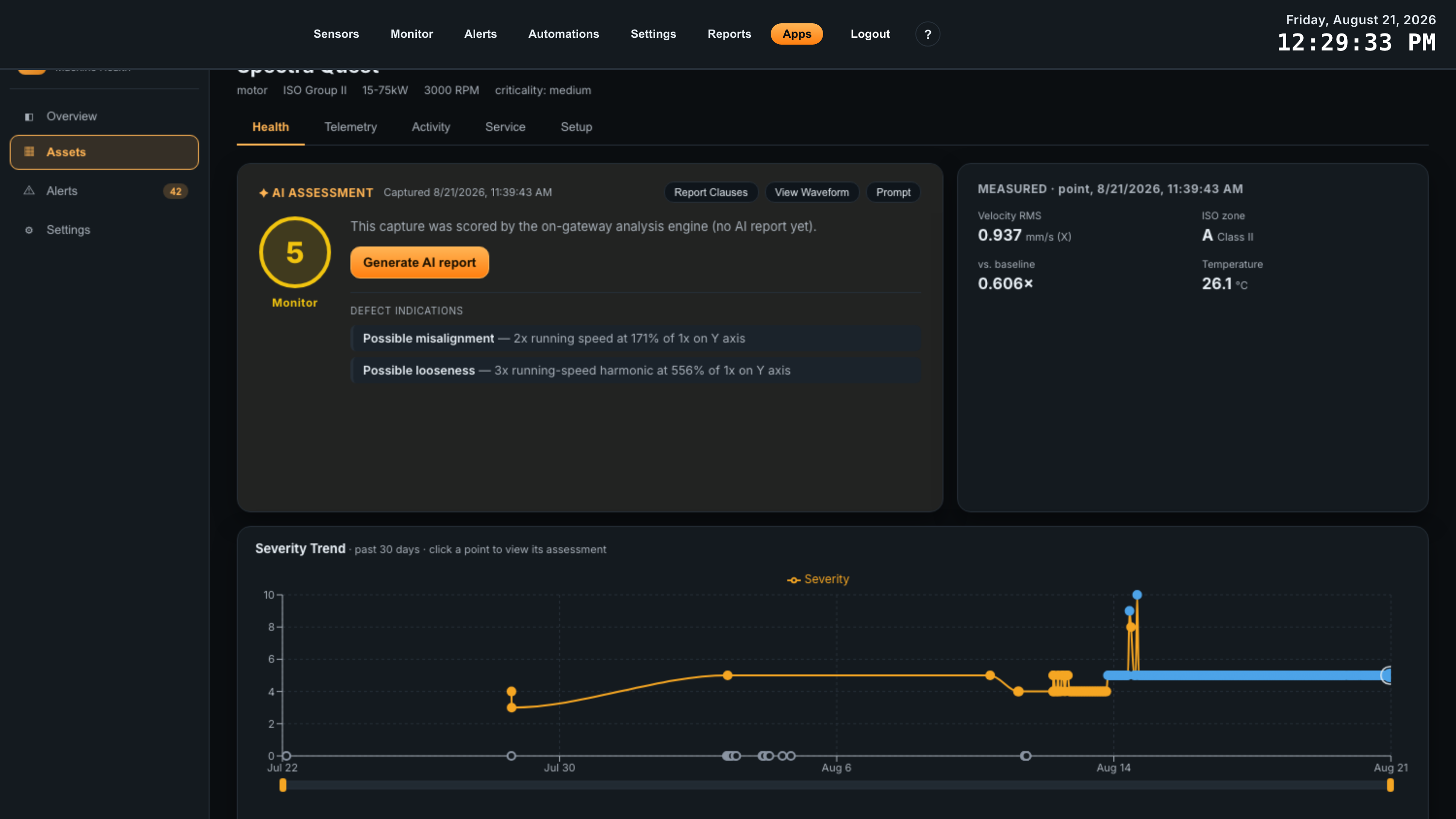 assetpulse atrium app guide 11 severity trend
