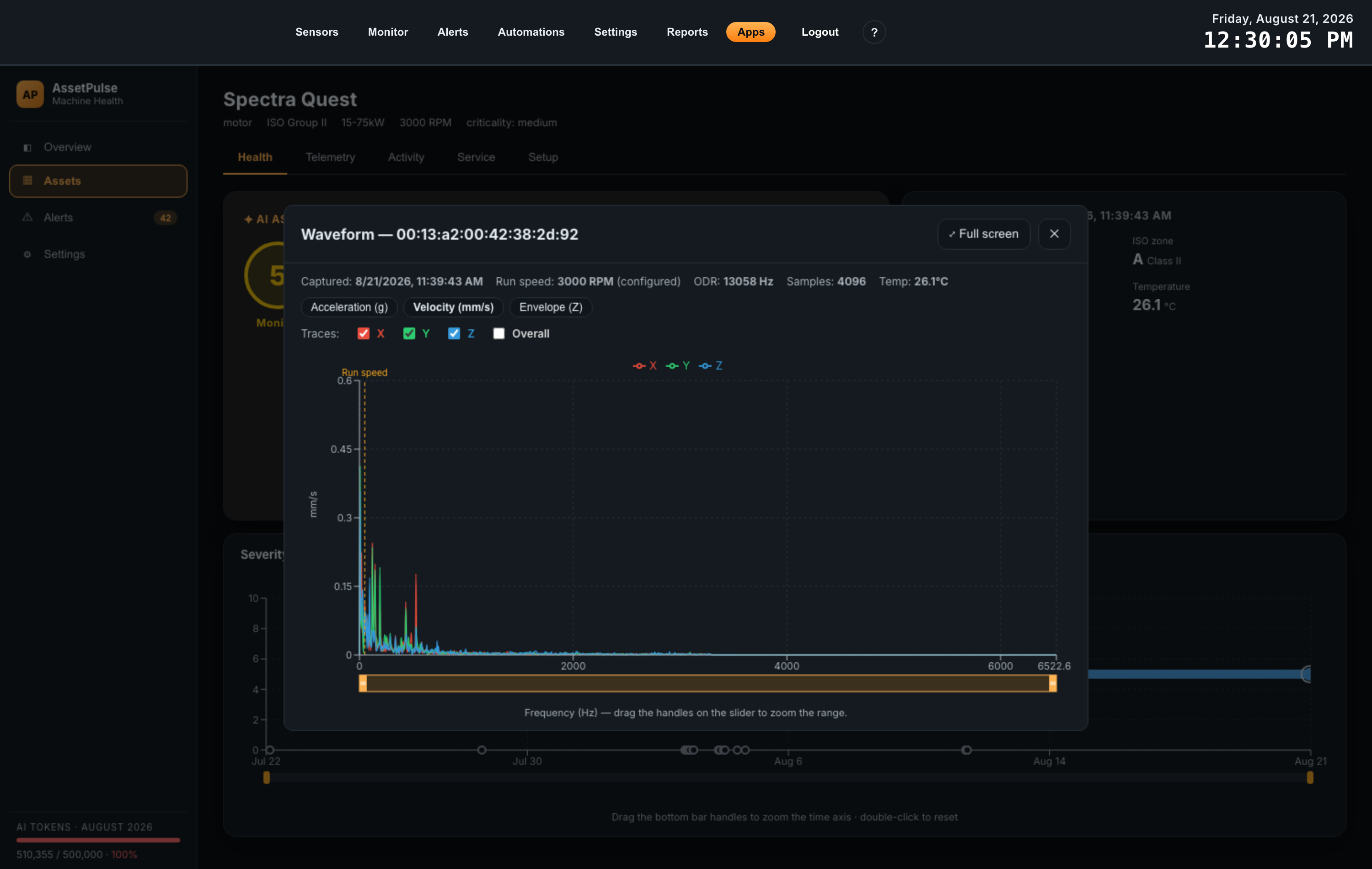 assetpulse atrium app guide 15 waveform velocity