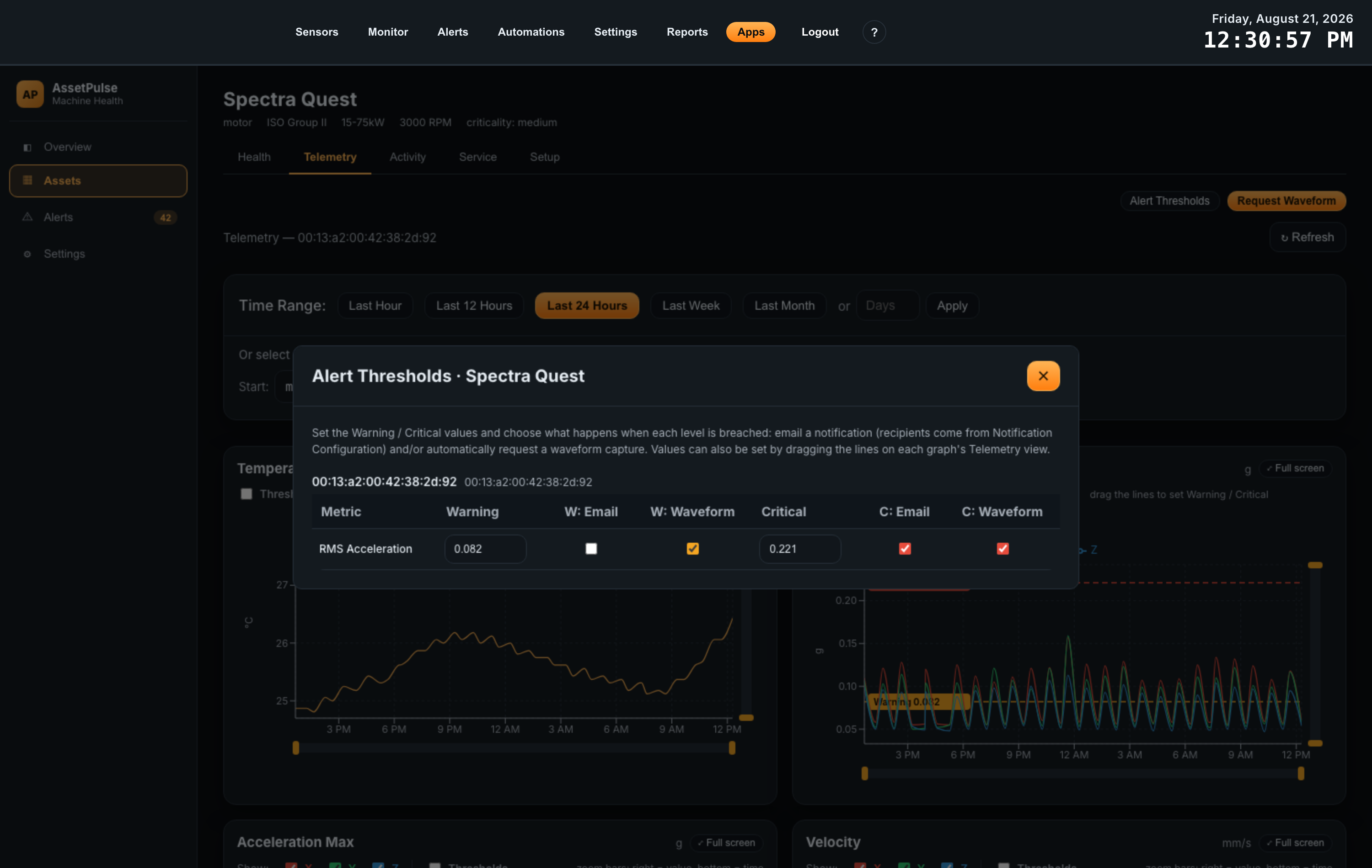 assetpulse atrium app guide 21 alert thresholds