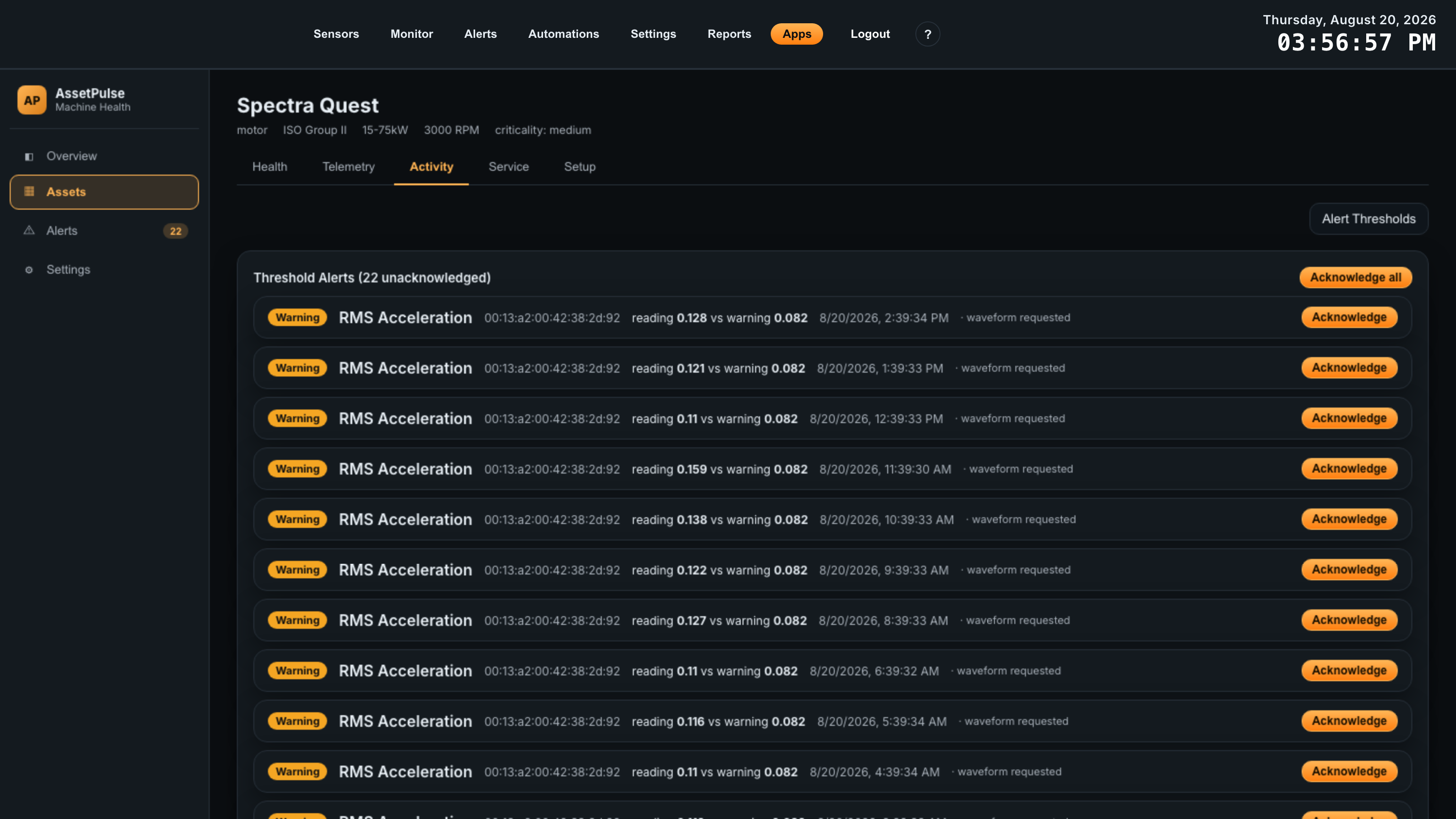 assetpulse atrium app guide 22 asset activity