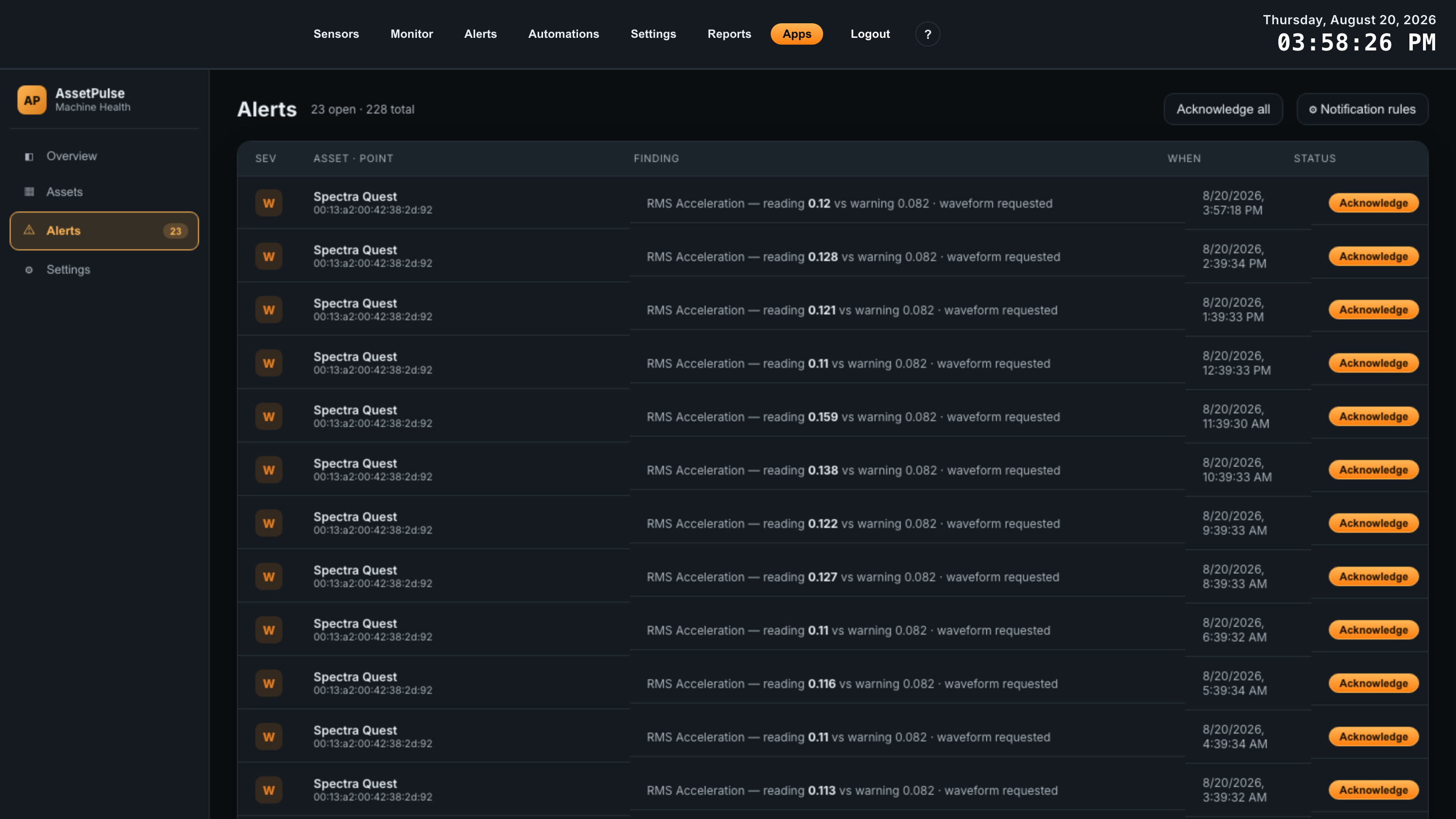 assetpulse atrium app guide 26 alerts